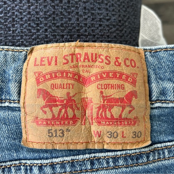 Levi's 513 Straight Blue Jeans 30 x 30 - Picture 9 of 10